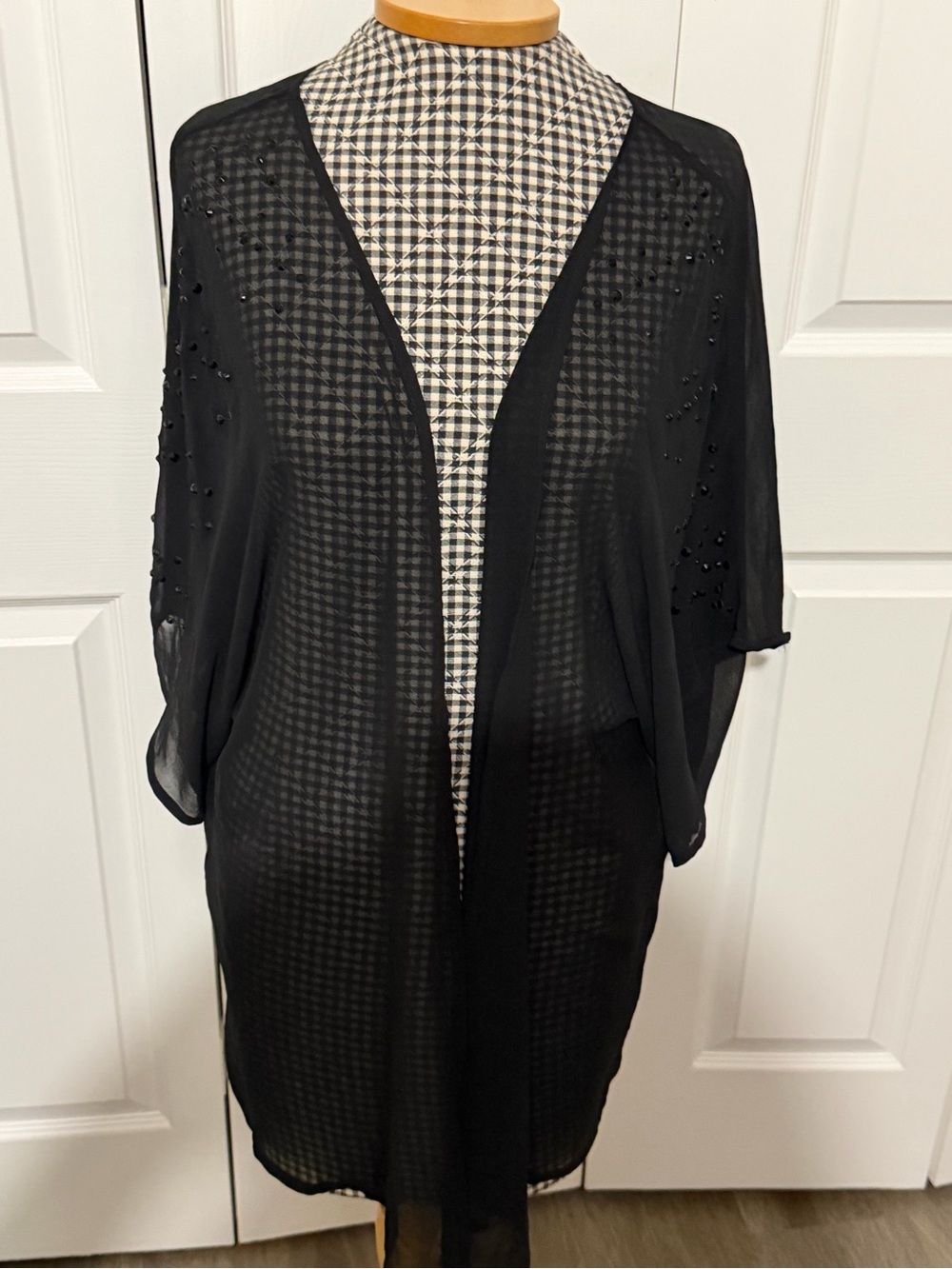 Black embellished cape size medium
